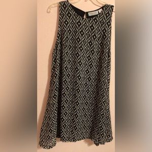 Pink cattlelac black white midi lined dress size XXl